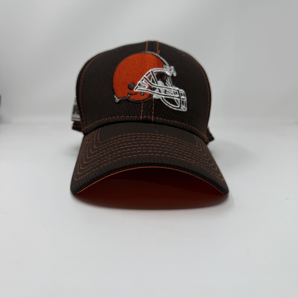 Cleveland Browns Hat Cap Fitted Mens Large Brown Orange NFL Football 100 New Era